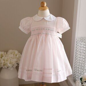 Pink Smocked Dress RARE FIND 18 Months Party Portrait Wedding Spring New